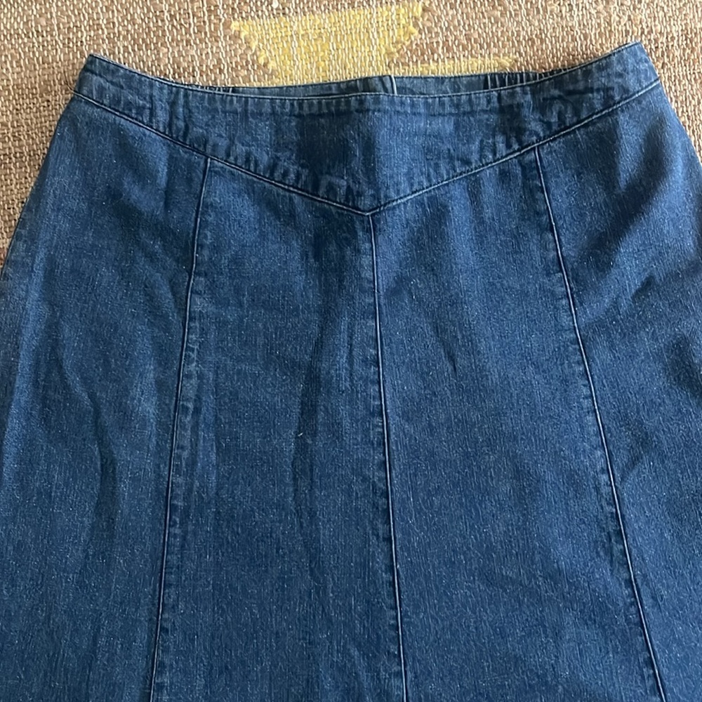 90’s Vintage CHADWICKS Dark blue denim jeans A-line maxi skirt size 12/modern 8 - Picture 2 of 5